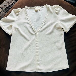 Sezane Valencia Blouse in Ecru